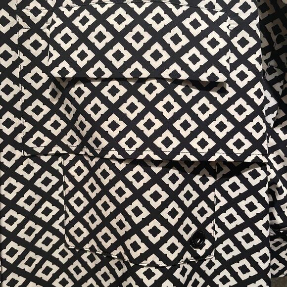 Tilley S Black Geometric Shirt Dress | Recycled Fabric, Stretch, Travel NWOT - Picture 5 of 8
